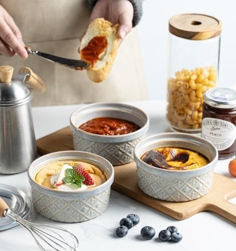 Ceramic Mixing Bowls with Airtight Lids Nesting Salad Storage Set