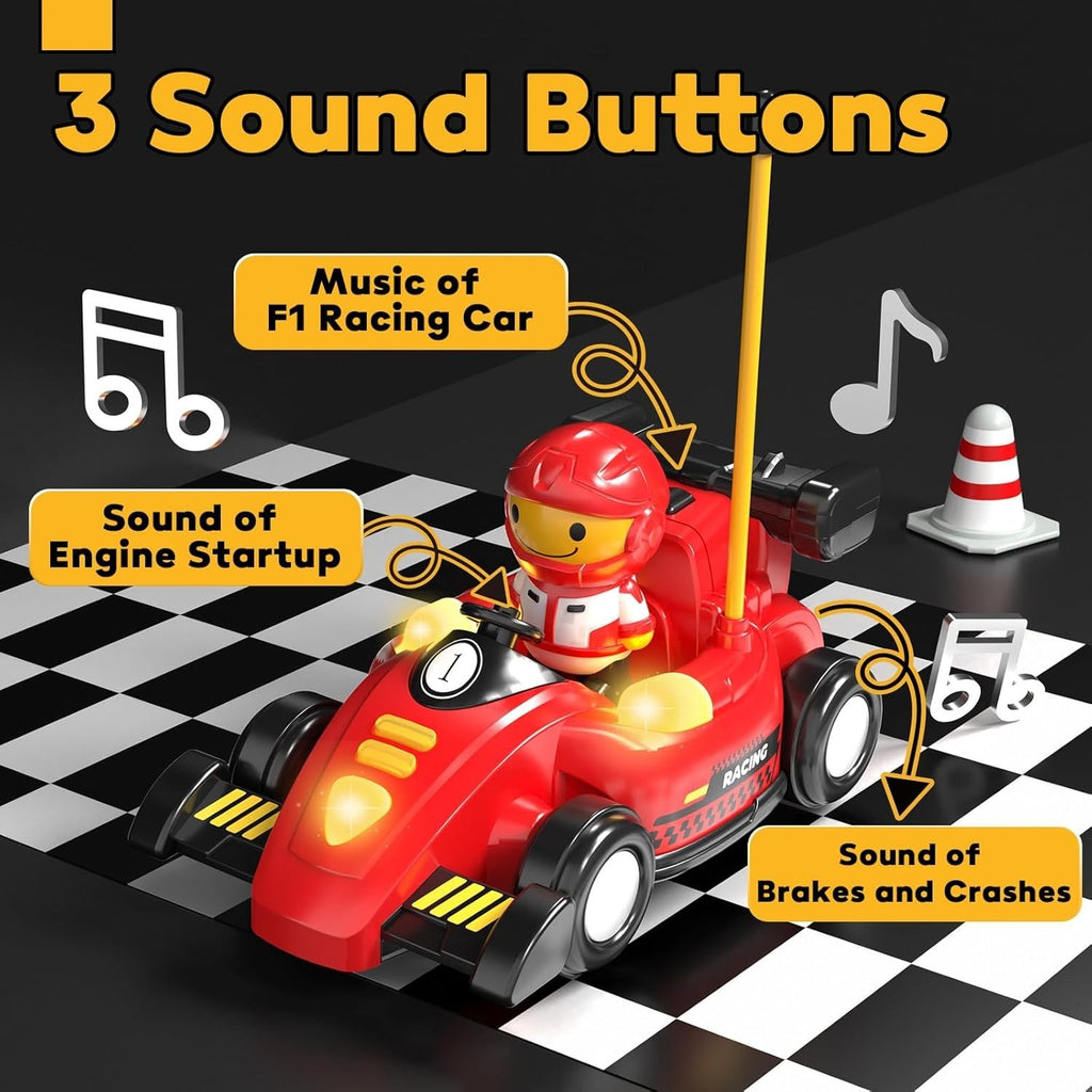 Castle RC Race Car Toy Pop-Up Remote Control Car Lights Music Gift Boys 1–3