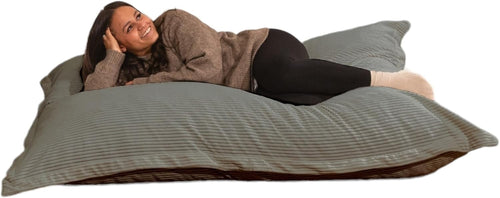XXL Foam Bean Bag Dark Grey Sofa for Adults-Kids Corduroy Floor Seat 180x140cm