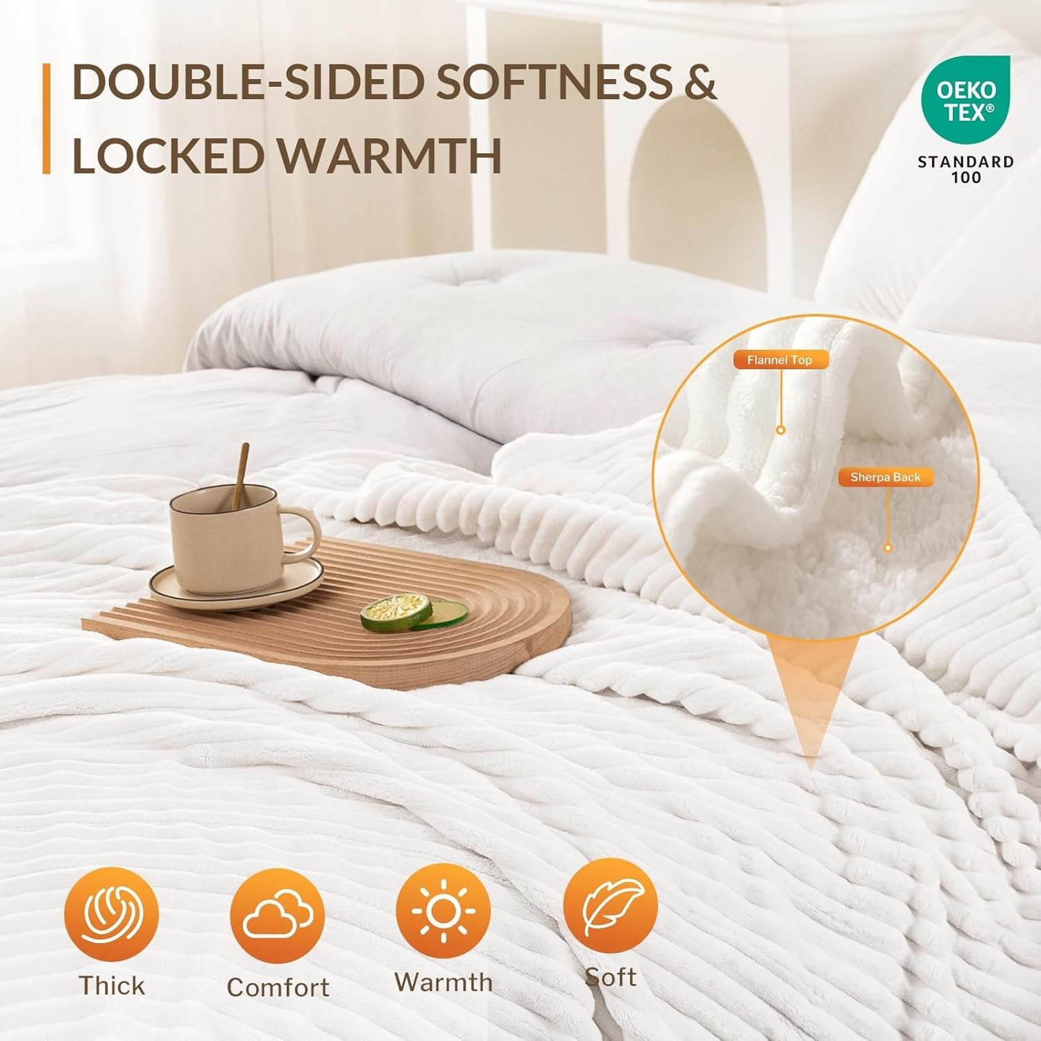 Electric Heated Throw Blanket 160x130cm Fast Heat Timer Soft Sherpa