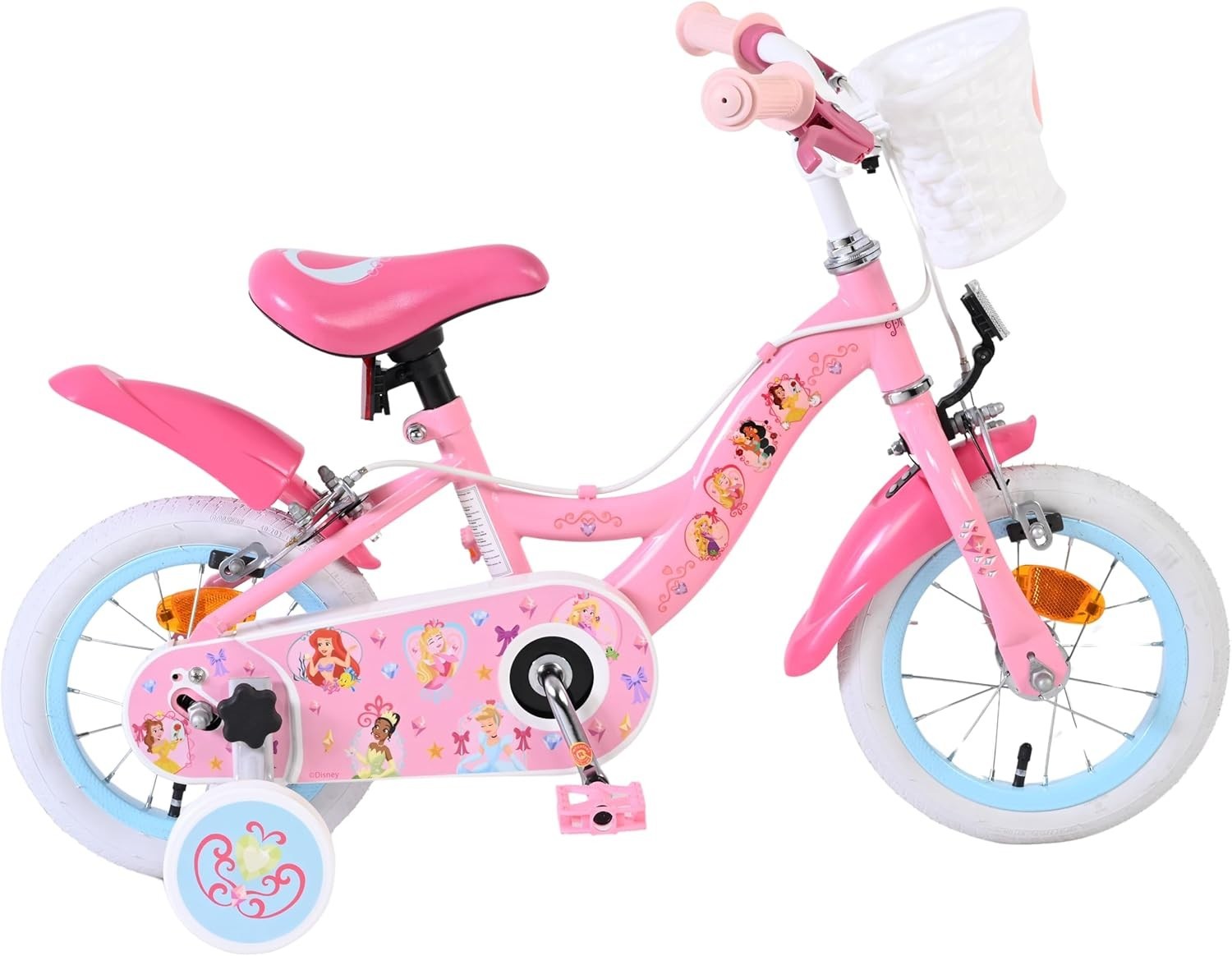 12 Inch Girls Bike with Basket Training Wheels Hand Brakes Age 3-4