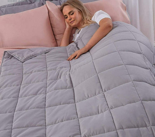 Grey 4kg Weighted Blanket 125x150cm Single Adult Anxiety Relief