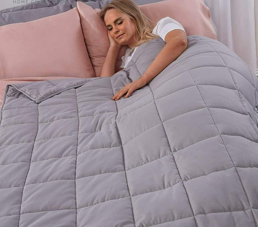 Grey 4kg Weighted Blanket 125x150cm Single Adult Anxiety Relief