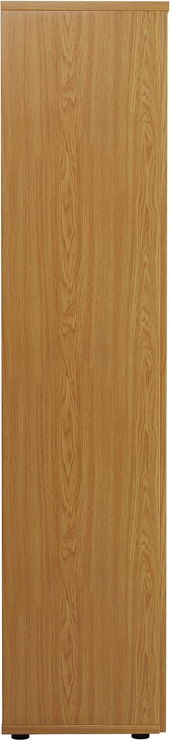 Tall Oak Lockable Office Cupboard 4 Shelf Storage Cabinet 200cm