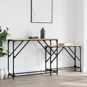 Nesting Console Table Sonoma Oak Metal Frame 80kg Capacity Entry Sofa Side Desk