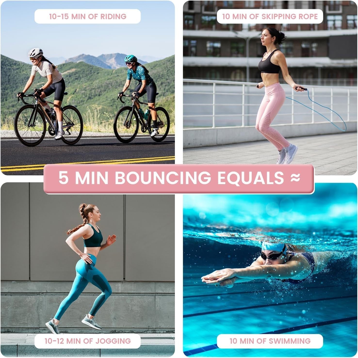 42” Foldable Fitness Trampoline for Adults Indoor Rebounder Exercise Jumper
