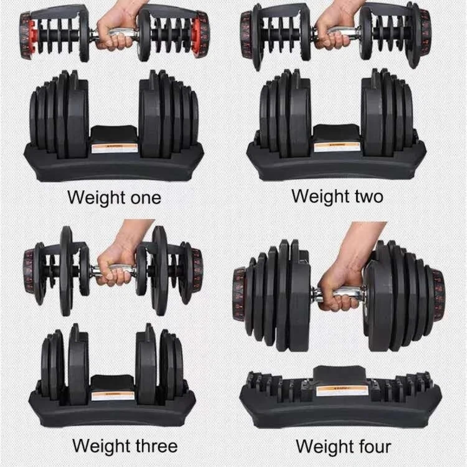 Adjustable Dial Dumbbell Set 24kg or 40kg Quick Change Home Gym Weights