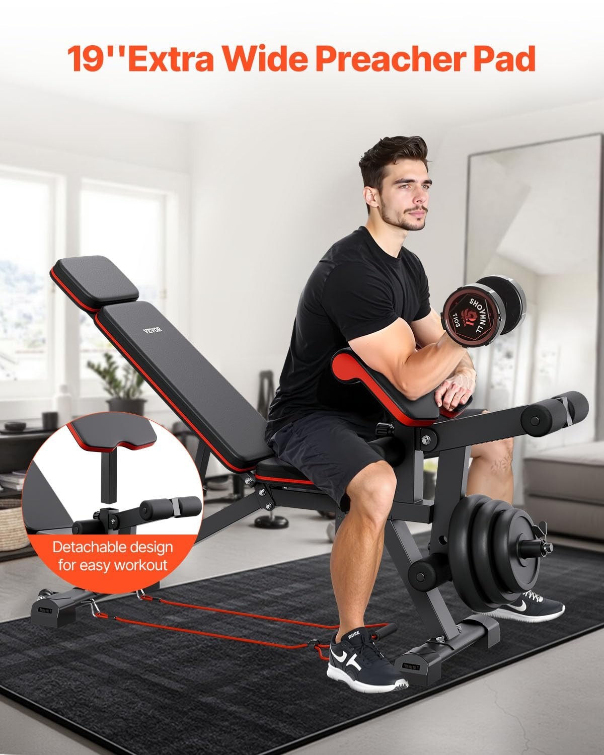 Heavy Duty Adjustable Weight Bench 800lb Full Body Home Gym Trainer