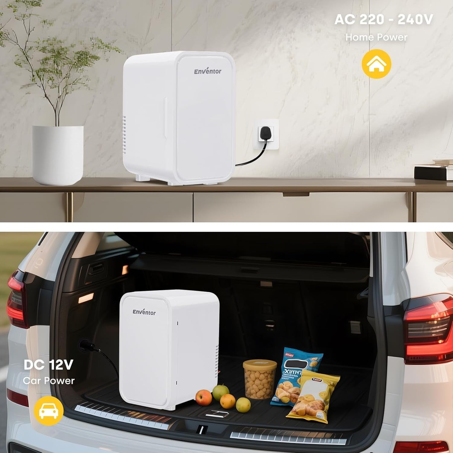 Portable 6L Mini Fridge Cooler & Warmer for Office Bedroom Car White