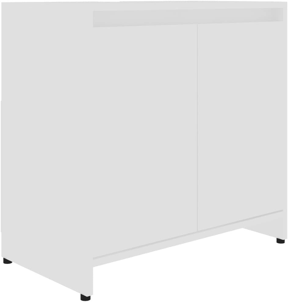 Modern White Bathroom Sink Cabinet – 2 Door Under Sink Storage Unit 60x61cm