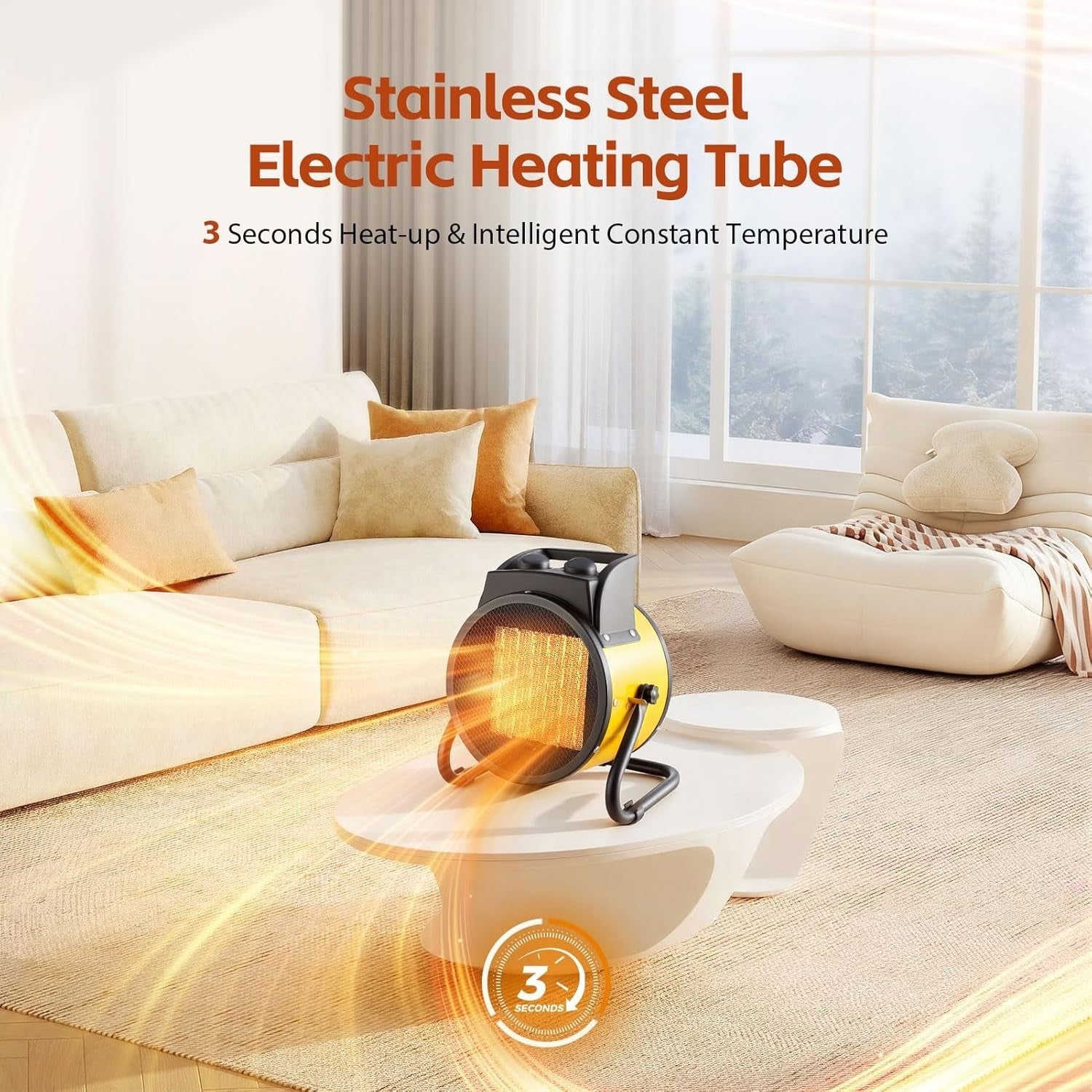 Industrial Electric Space Heater 3000W Fast Heating Thermostat Portable
