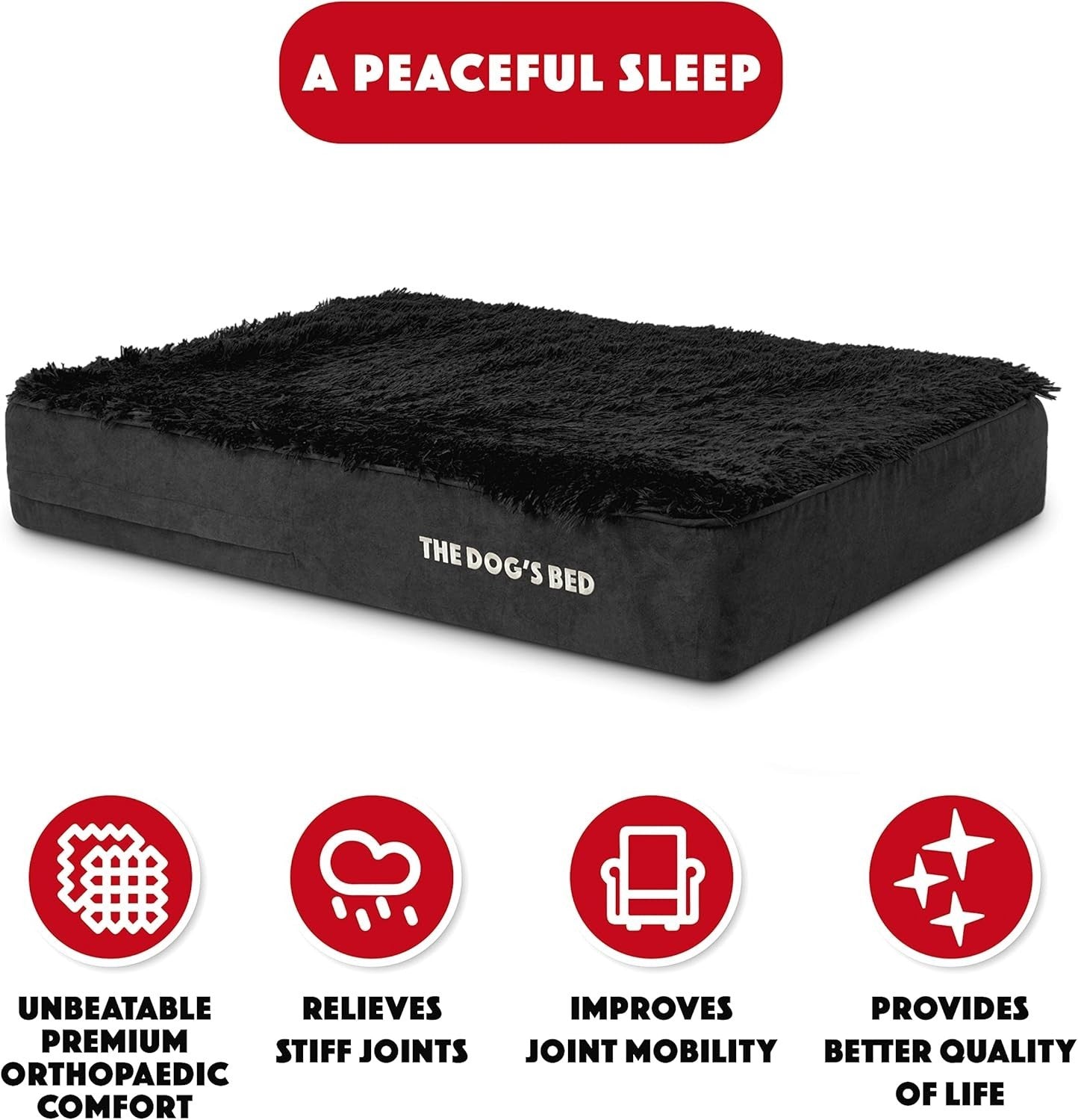 Large Orthopedic Memory Foam Dog Bed 101x64x15cm Plush