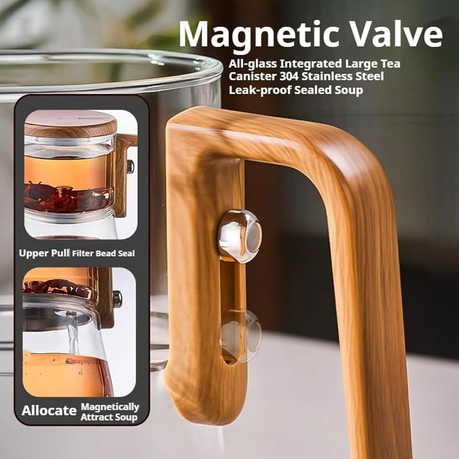 Glass Teapot with Removable Infuser Water Separation Tea Pot 600ml