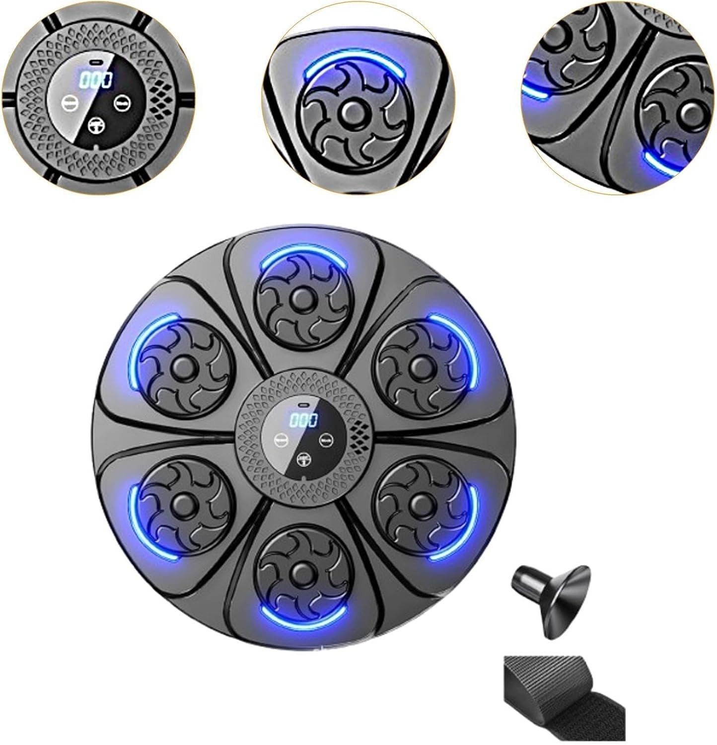 Music Boxing Wall Target Black Blue LED Reaction Trainer No Gloves