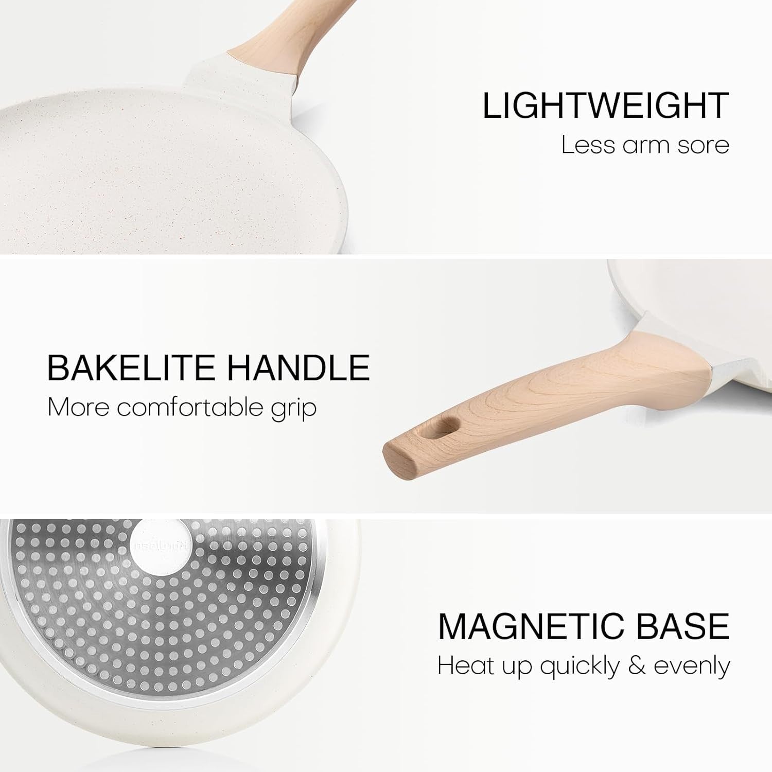 26 cm Kordisen White Non-Stick Crepe & Dosa Pan with Spreader