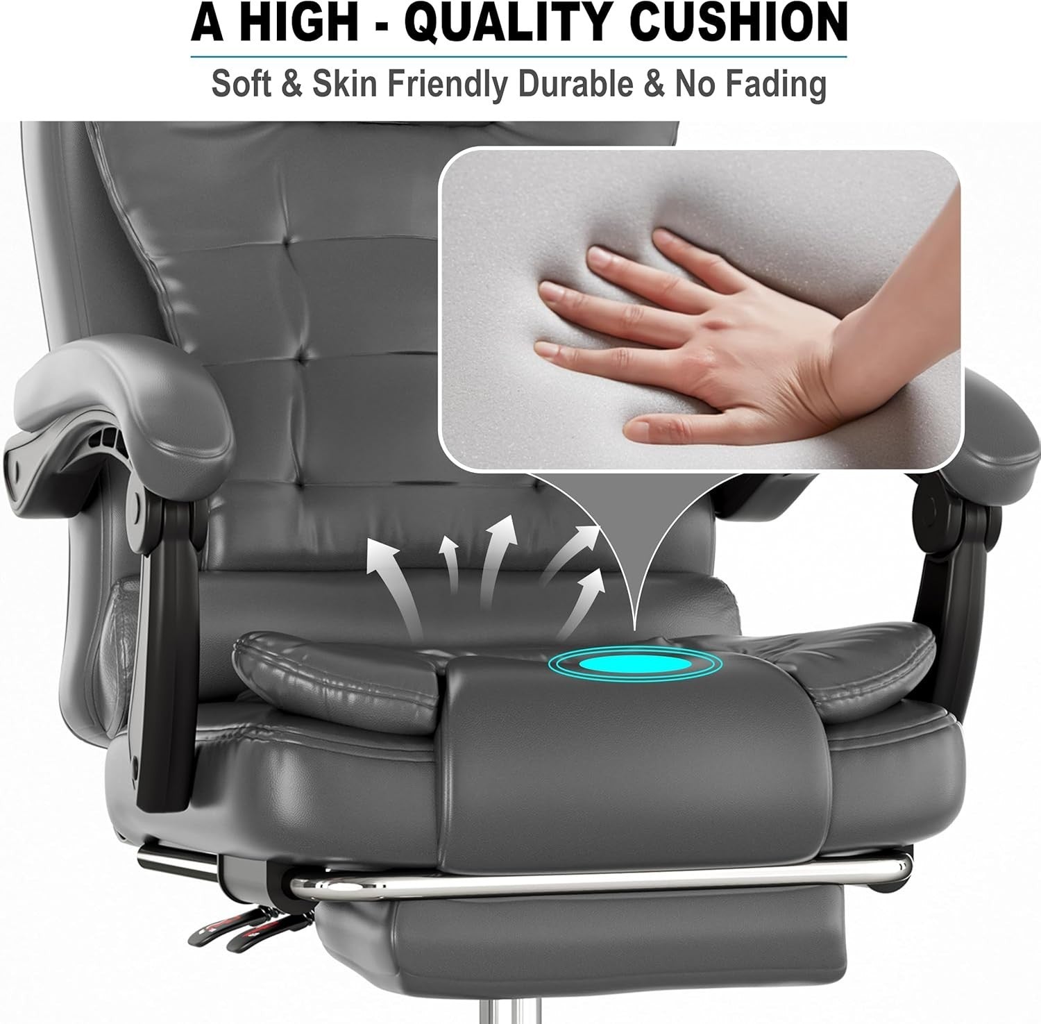 Executive Ergonomic Office Chair Reclining Footrest Swivel Desk Computer Seat Gr