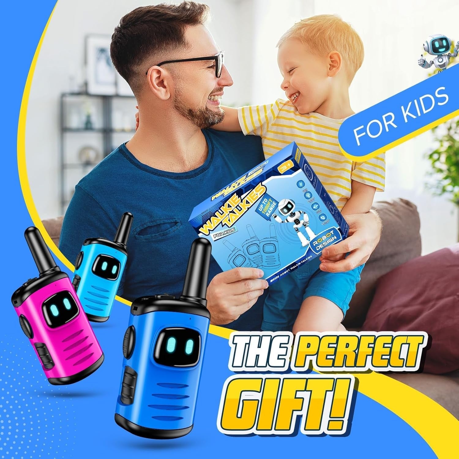 Kids Walkie Talkies 3 Pack Outdoor Toy Radios Long Range Boys Girls Gift