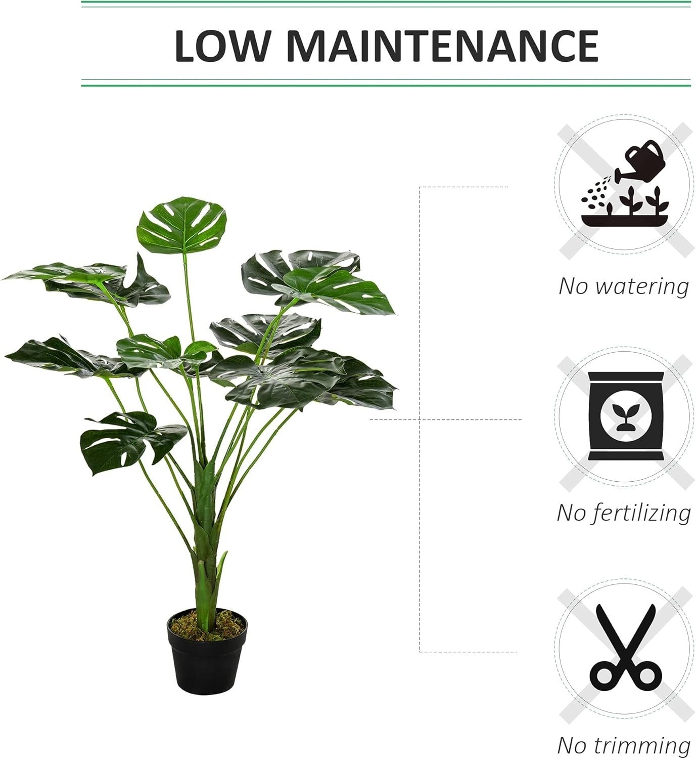 85cm Artificial Monstera Tree Potted Plant Faux Tropical Indoor Outdoor Decor