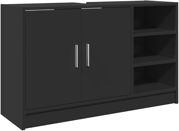 Modern Black Bathroom Sink Cabinet 90x29x55cm