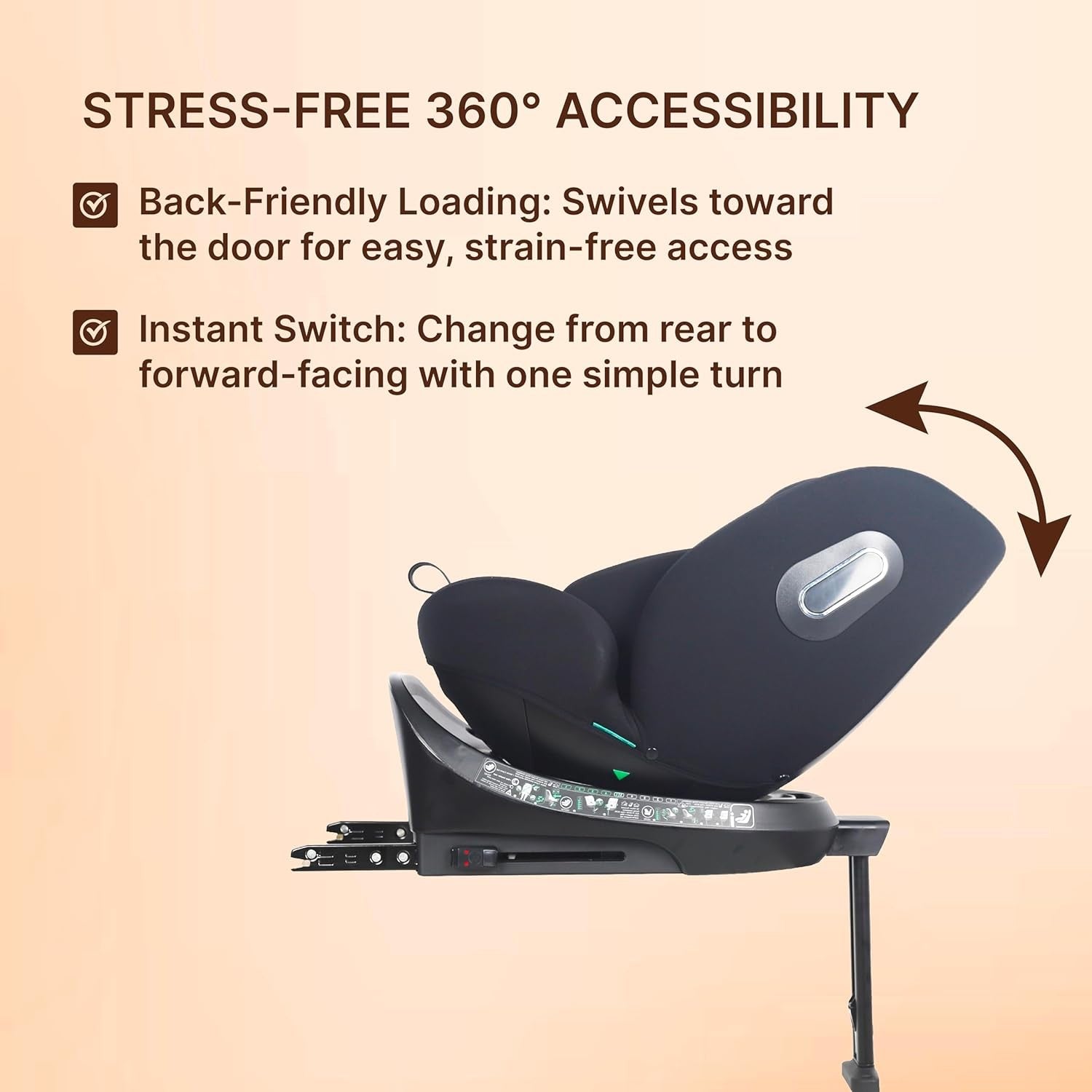 360° Swivel i-Size Baby Car Seat ISOFIX 0–12 Years Rear & Forward Facing