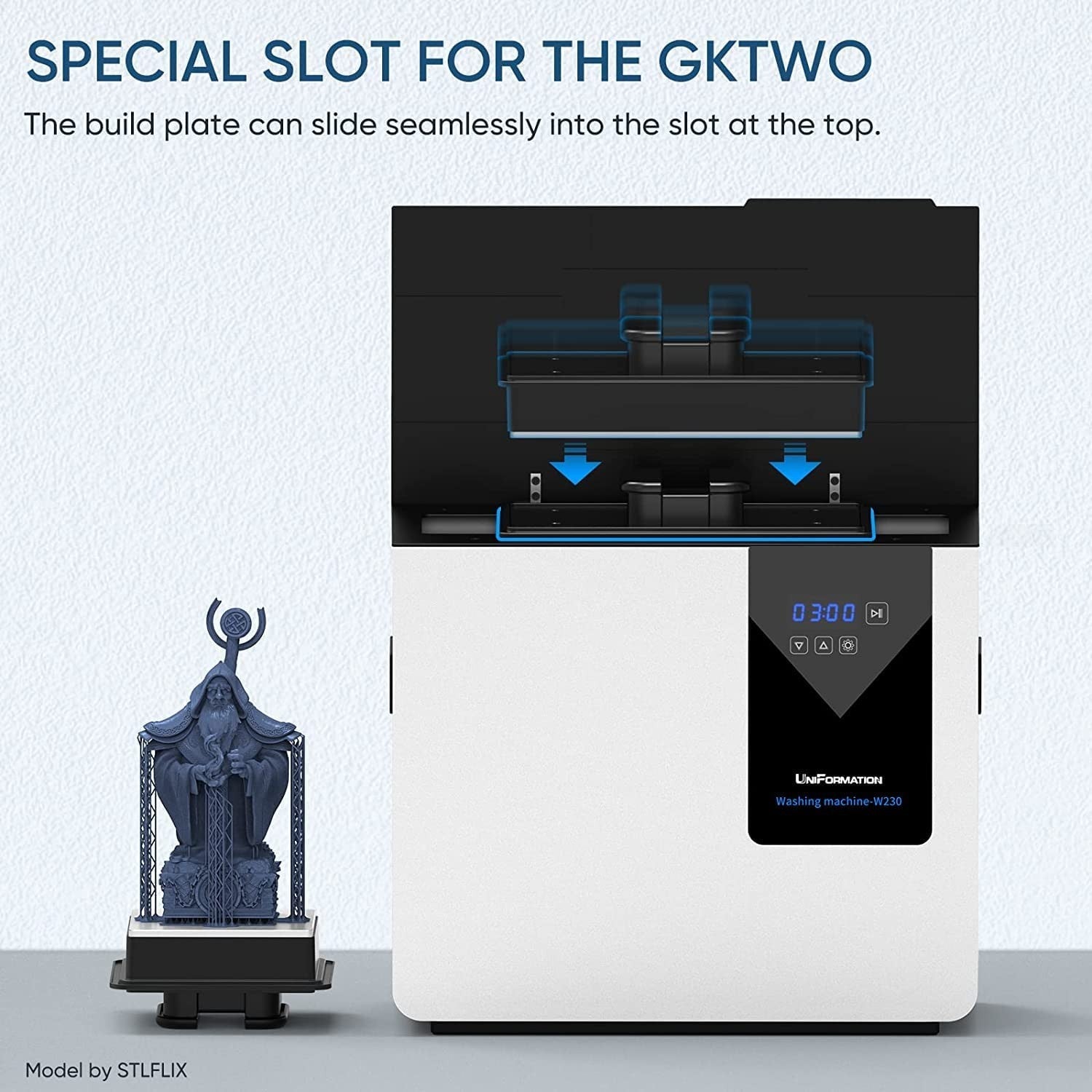 Ultrasonic Resin Wash Station 7L Large Capacity Deep Cleaning 3D Prints
