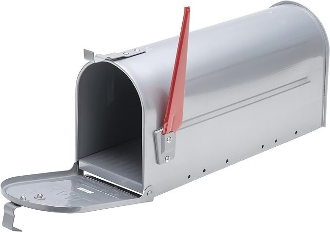 Lockable Aluminium Post Mount Mailbox Rustproof Outdoor Drop Box Silver