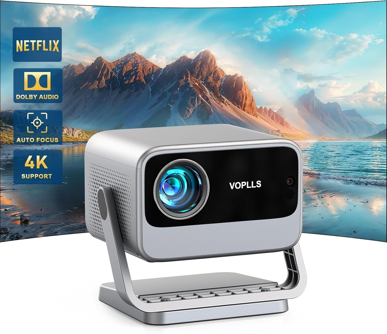 1080P Netflix Smart Projector 700 ANSI WiFi 6 Bluetooth Auto Focus