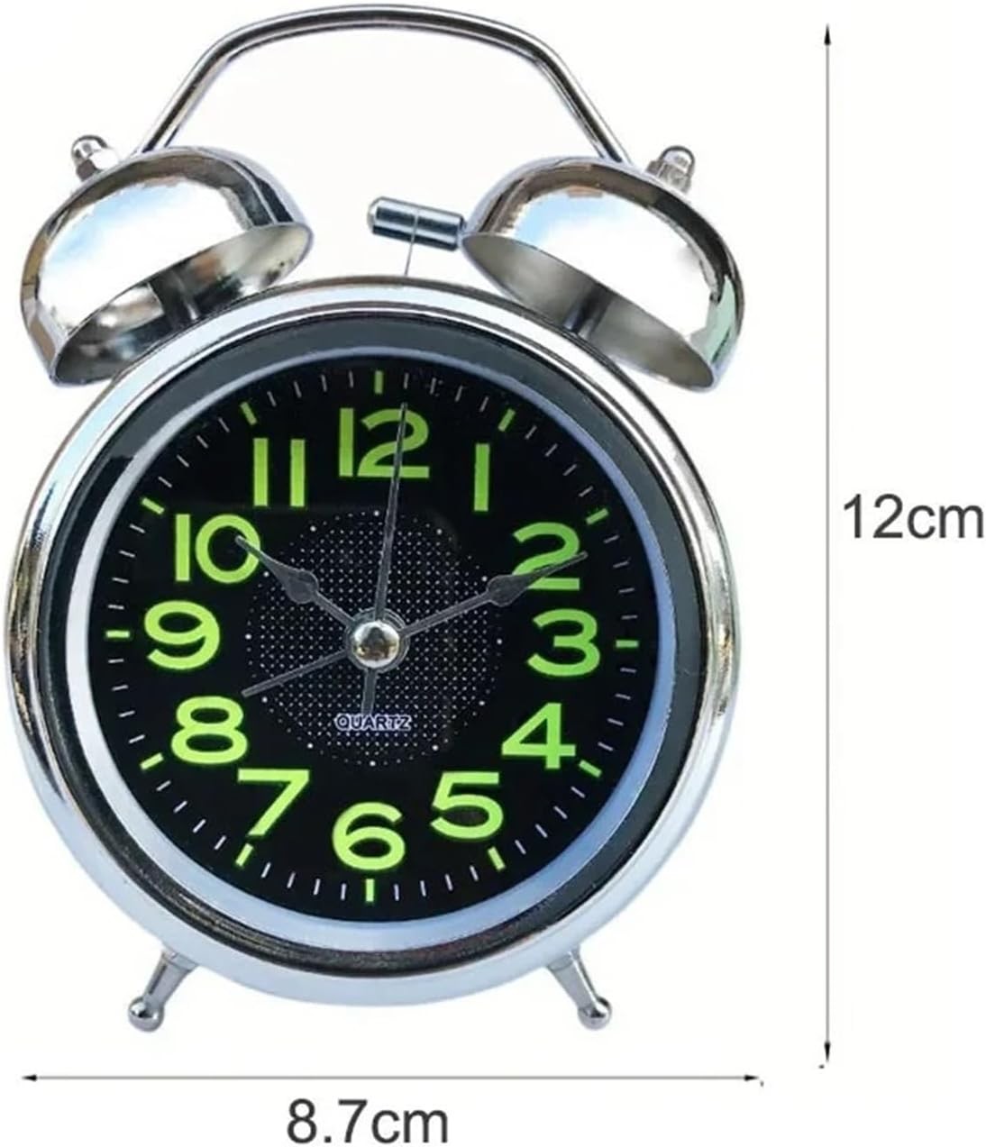 Super Loud Twin Bell Alarm Clock Retro Metal Night Light Heavy Sleepers