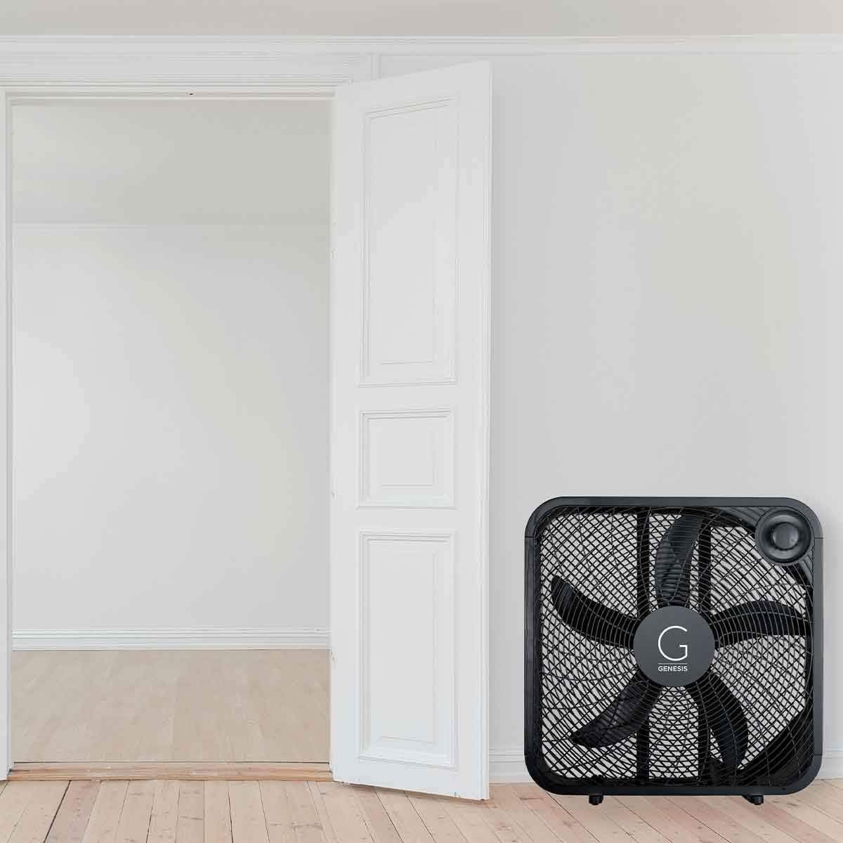 20" Box Fan – High Velocity Floor Cooling Fan 3-Speed Black for Home Office