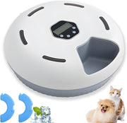 6 Meal Automatic Wet Cat Feeder Timer Ice Pack Food Dispenser Bowl