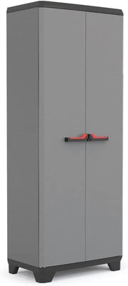 Tall Garage Storage Cabinet | Heavy Duty Plastic Utility Cupboard with Shelves