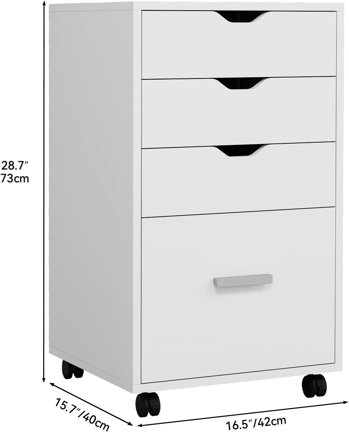 Rolling 4 Drawer File Cabinet Under Desk Storage Printer Stand Wheels