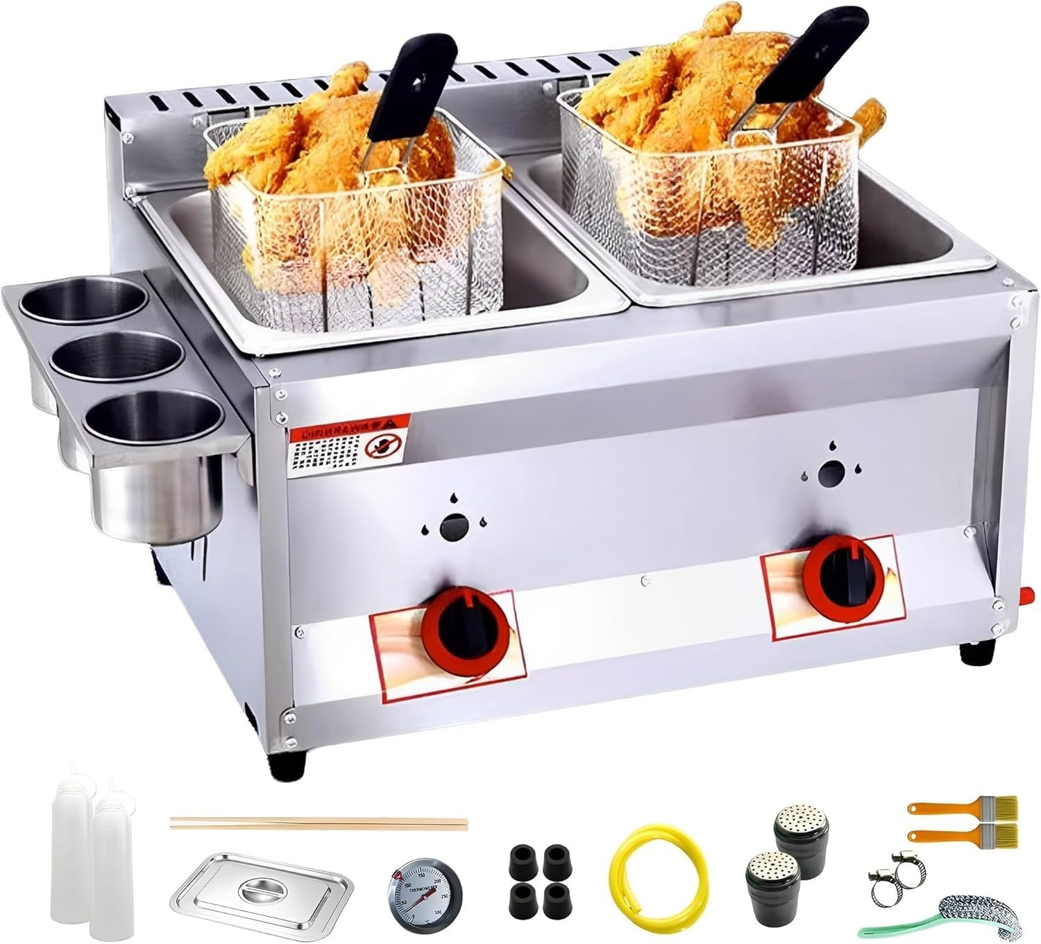 17L Electric Chip Fryer 3000W Stainless Steel Commercial Countertop