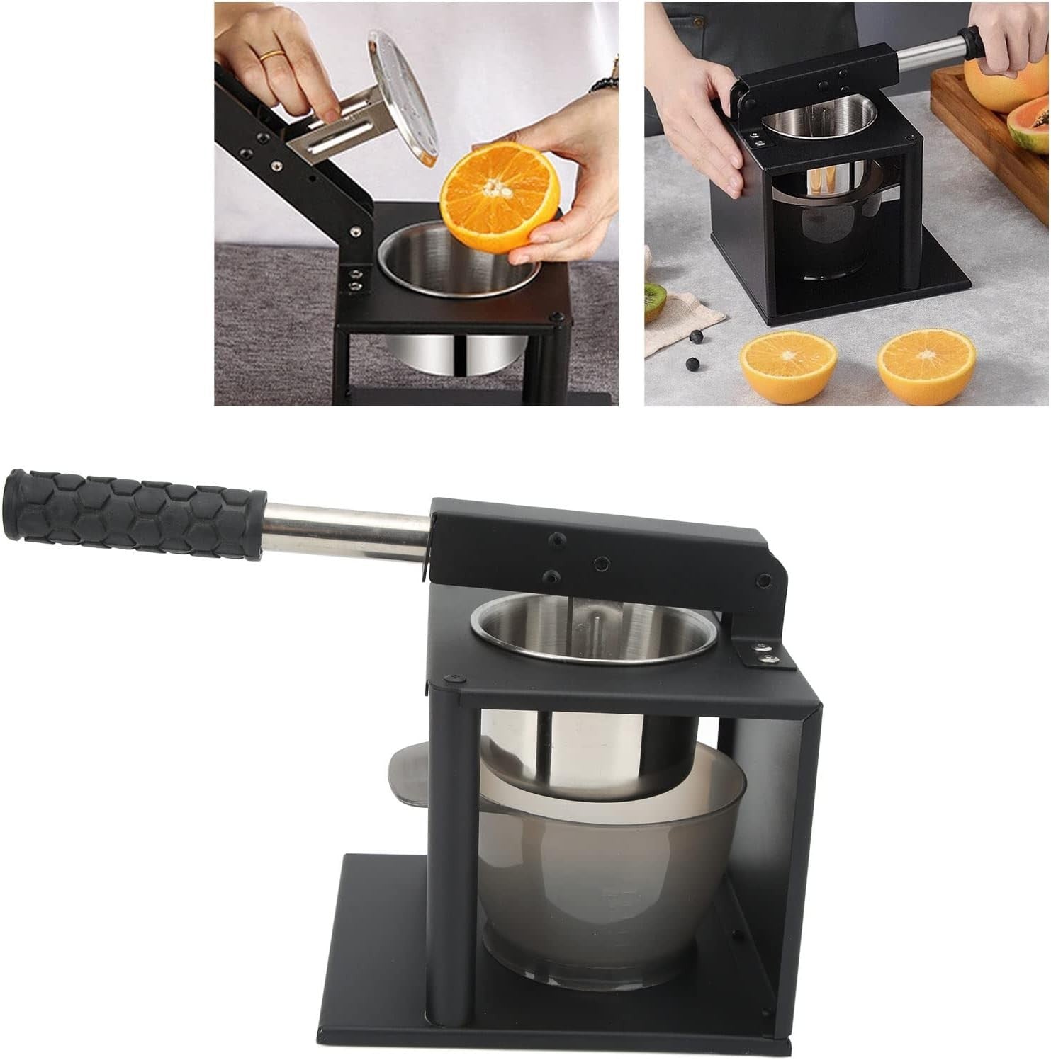 Manual Press Juicer Stainless Steel Lever Citrus Pomegranate Easy Clean