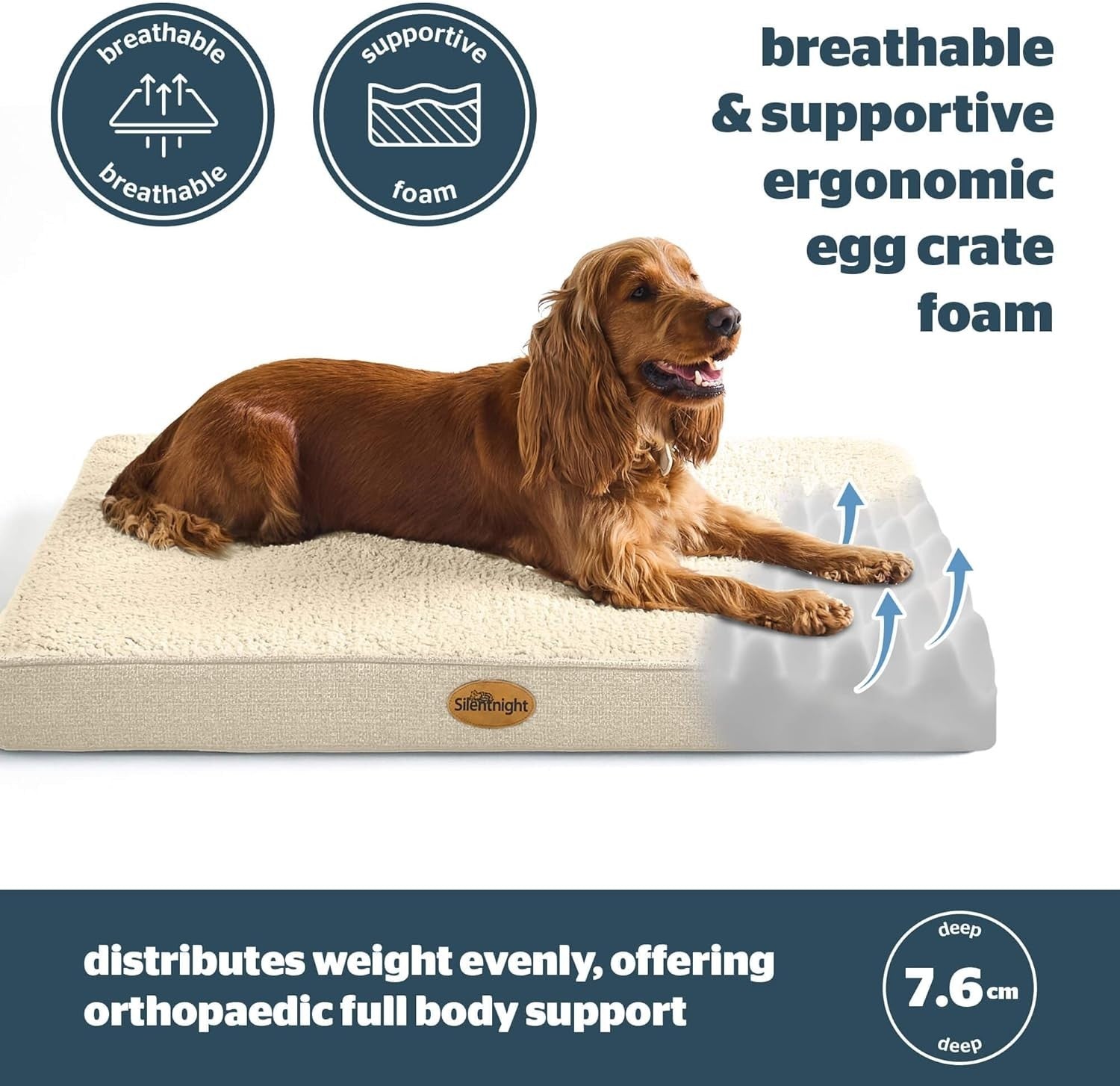 XL Orthopedic Dog Crate Bed 112x81x7.6cm Washable Mat