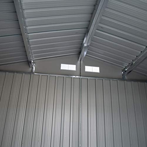 9x6FT Metal Garden Shed Outdoor Storage House with Lockable Sliding Door & Vents