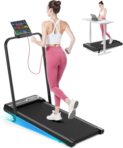 Foldable Walking Pad Treadmill 5% Incline 2.5HP LED Remote Home Gym