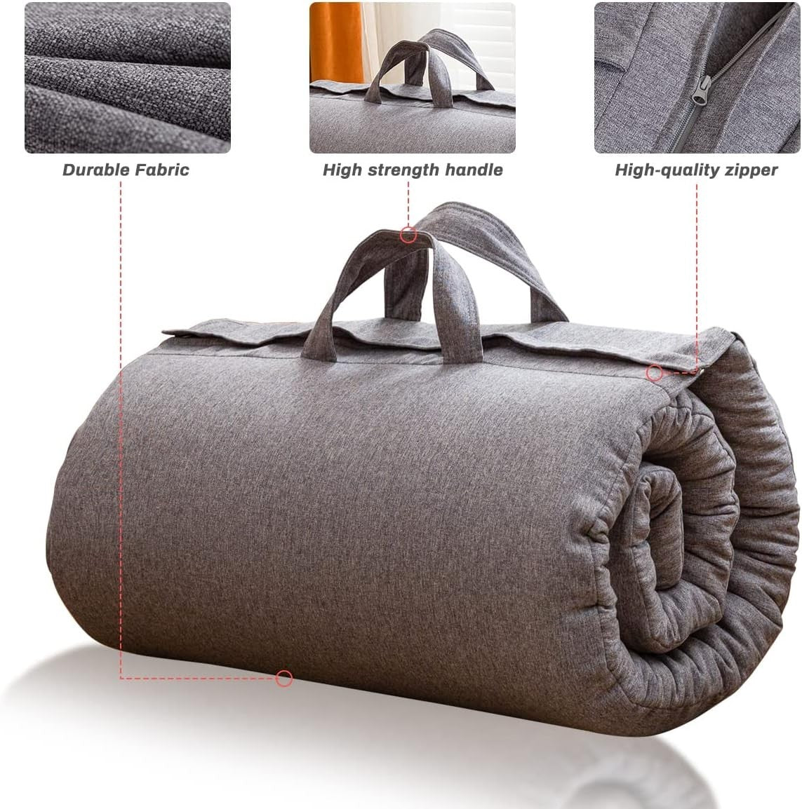 High-Density Foldable Futon Mattress Single Bed Floor Sofa Guest Pad