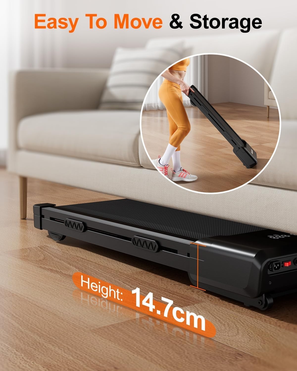 Under Desk Treadmill 3.0HP Walking Pad with Auto Incline & APP Control