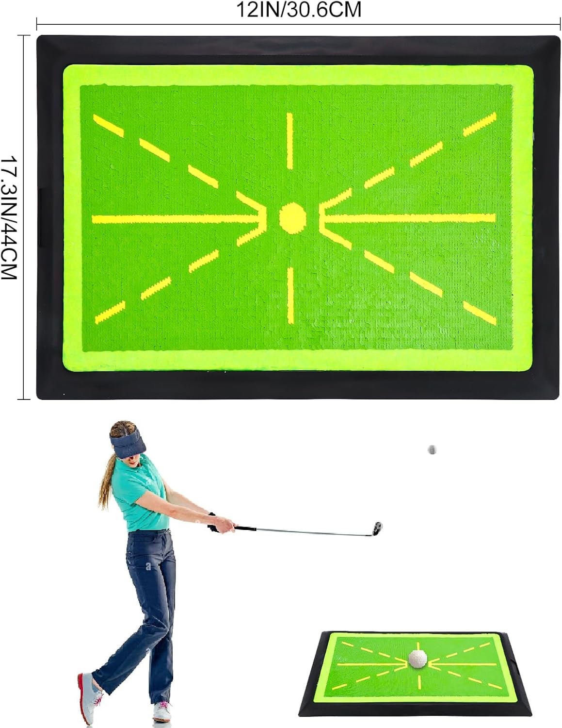 Golf Hitting Mat Swing Path Feedback Training Mat Non Slip Base