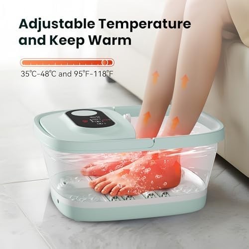 Shiatsu Foot Spa Massager with Heat, Deep Kneading, Bubbles & Rollers