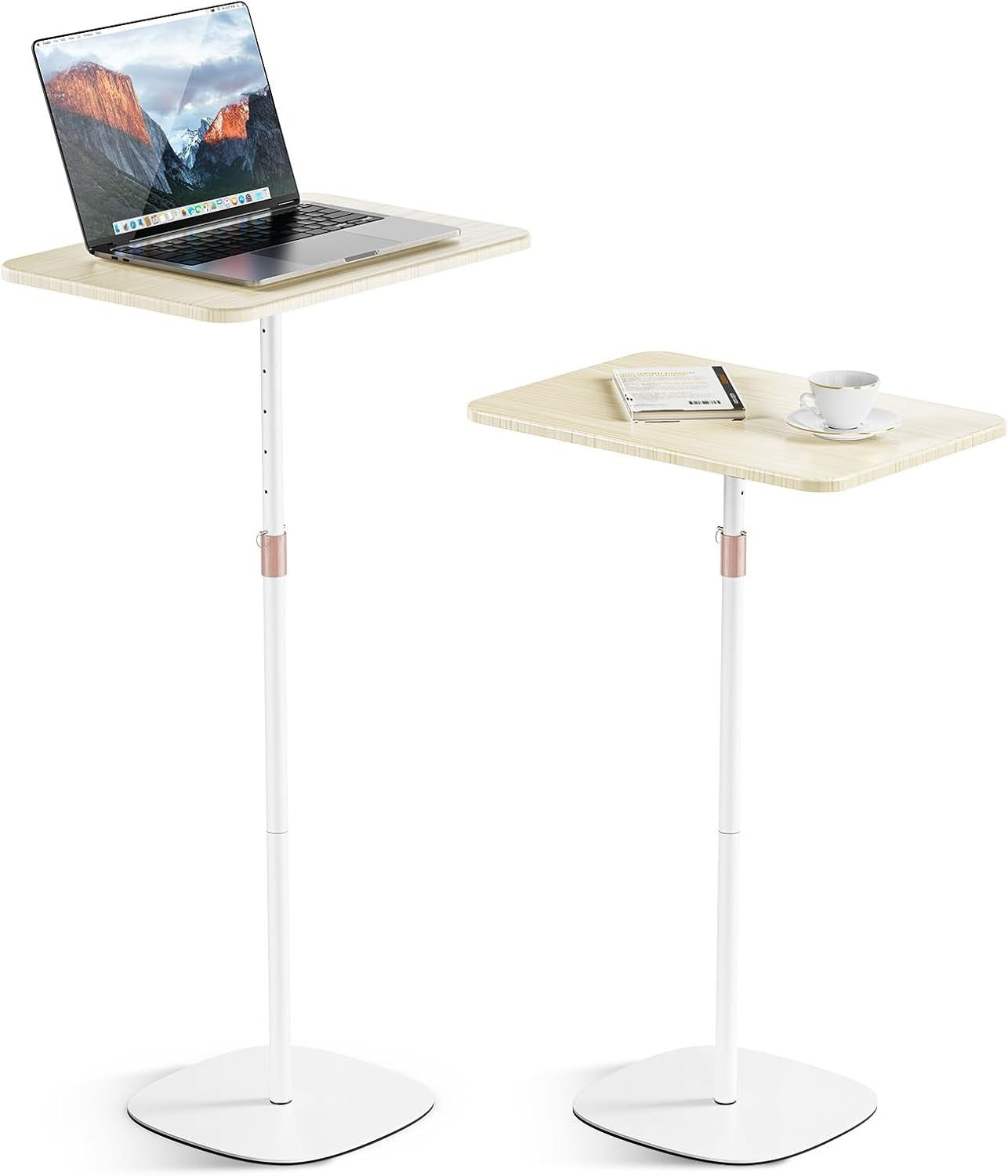 Portable Laptop Stand Height Adjustable Bedside Sofa Standing Desk White