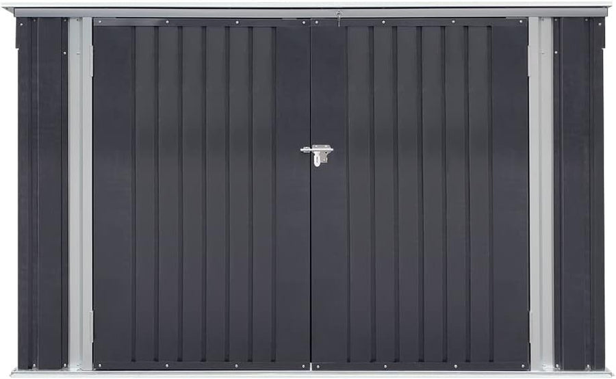 Outdoor Garden Shed Metal Storage Box D105xW210xH130cm Black