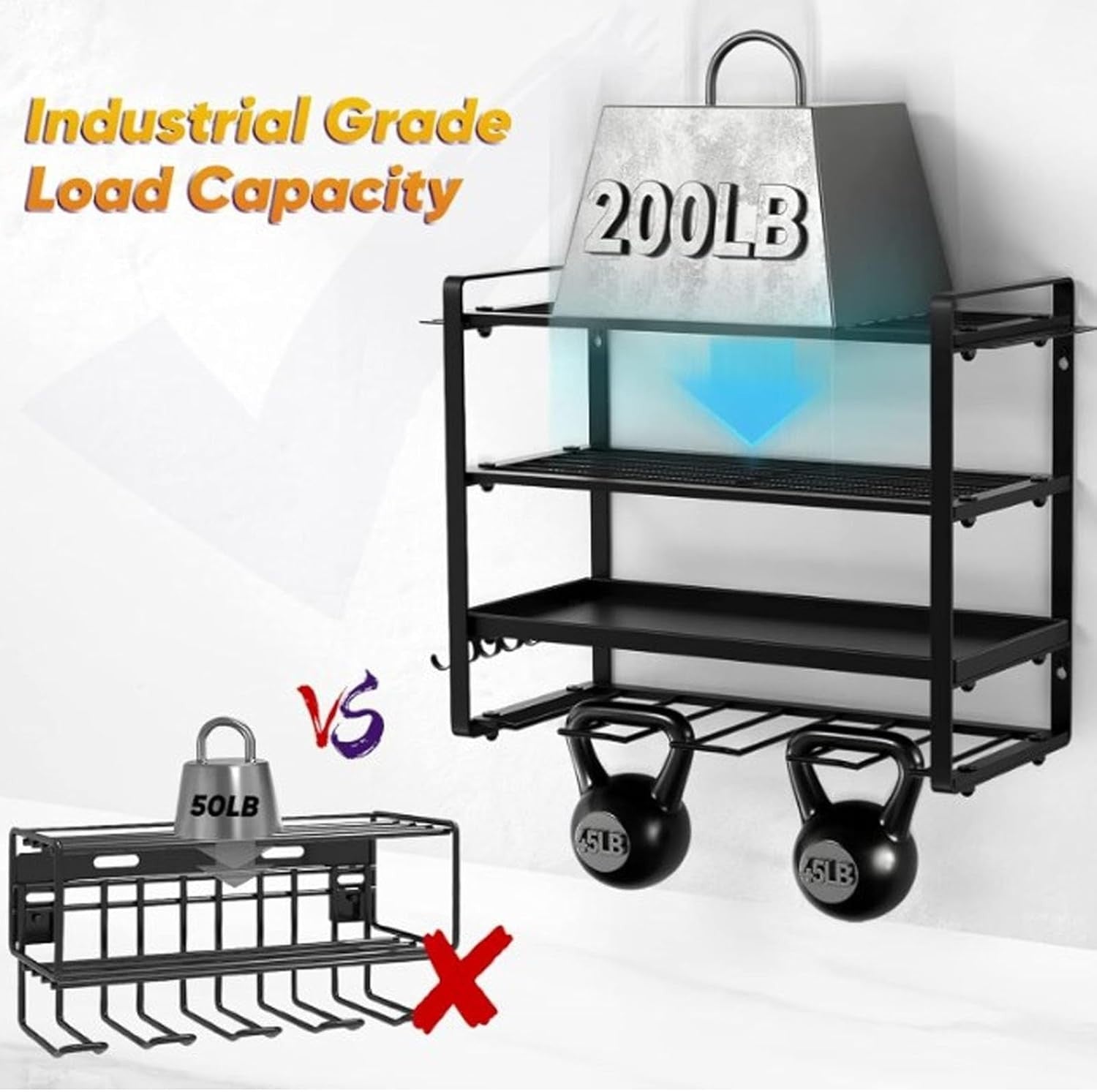 4 Layer Power Tool Organizer Wall Mount Drill Holder Garage Rack