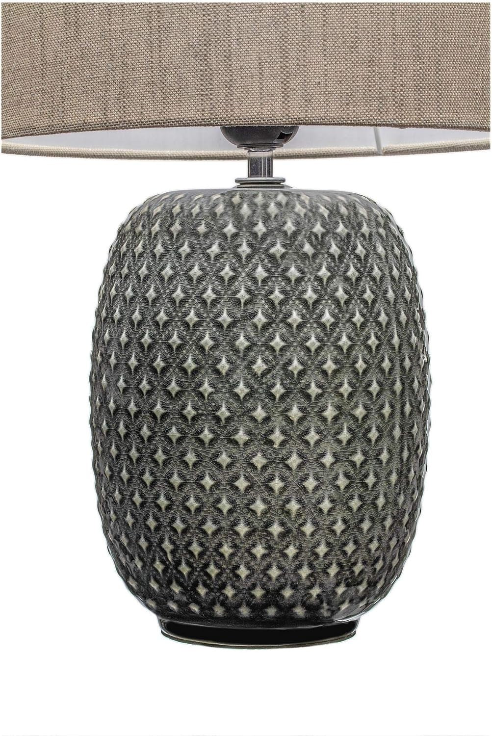 Ceramic Table Lamp Fabric Shade Modern Living Room Bedroom Light E27