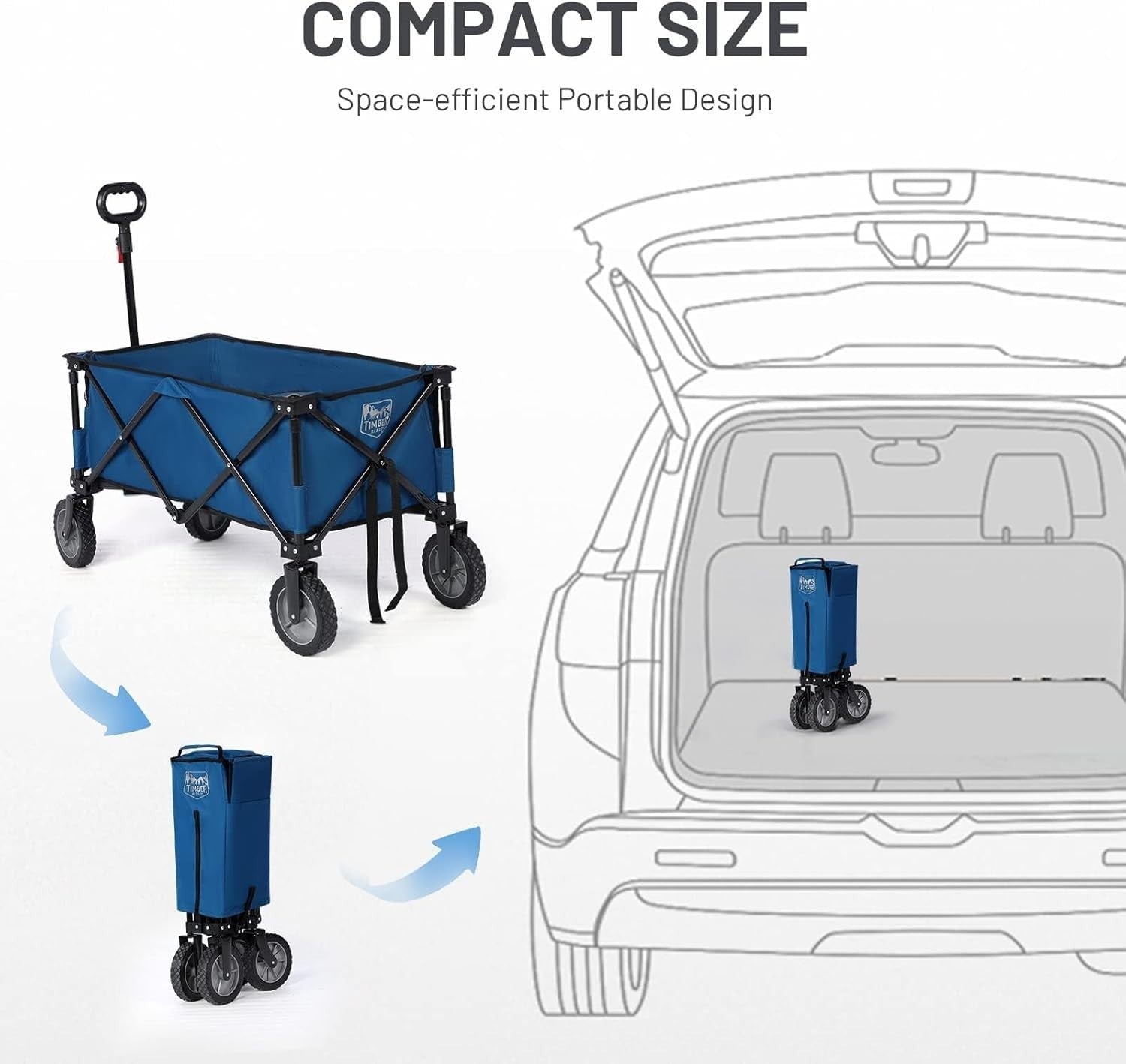 200L Folding Festival Trolley Wagon Heavy Duty Cart Outdoor Camping Picnic