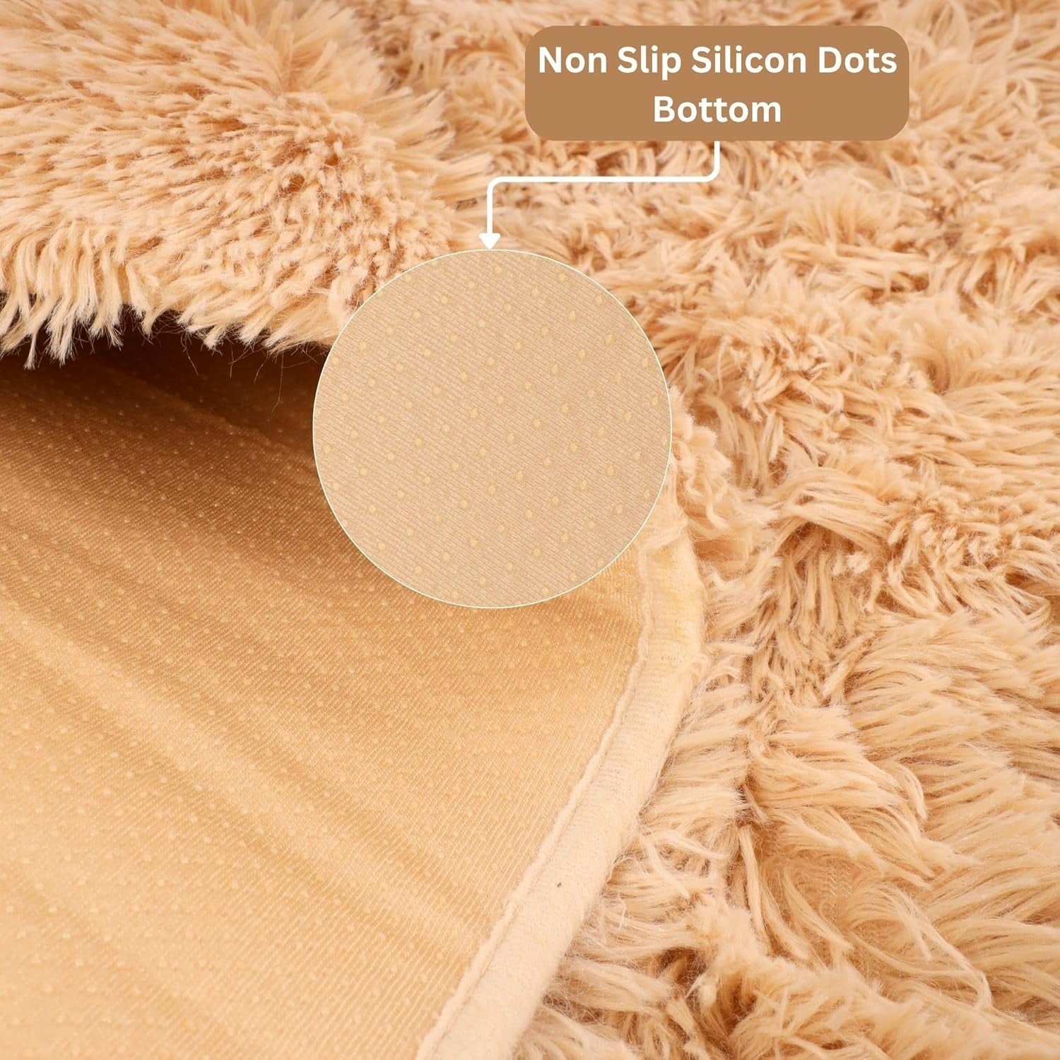 Beige Hallway Runner Rug 80x300cm Soft Fluffy Non-Slip Shaggy Carpet Long Area