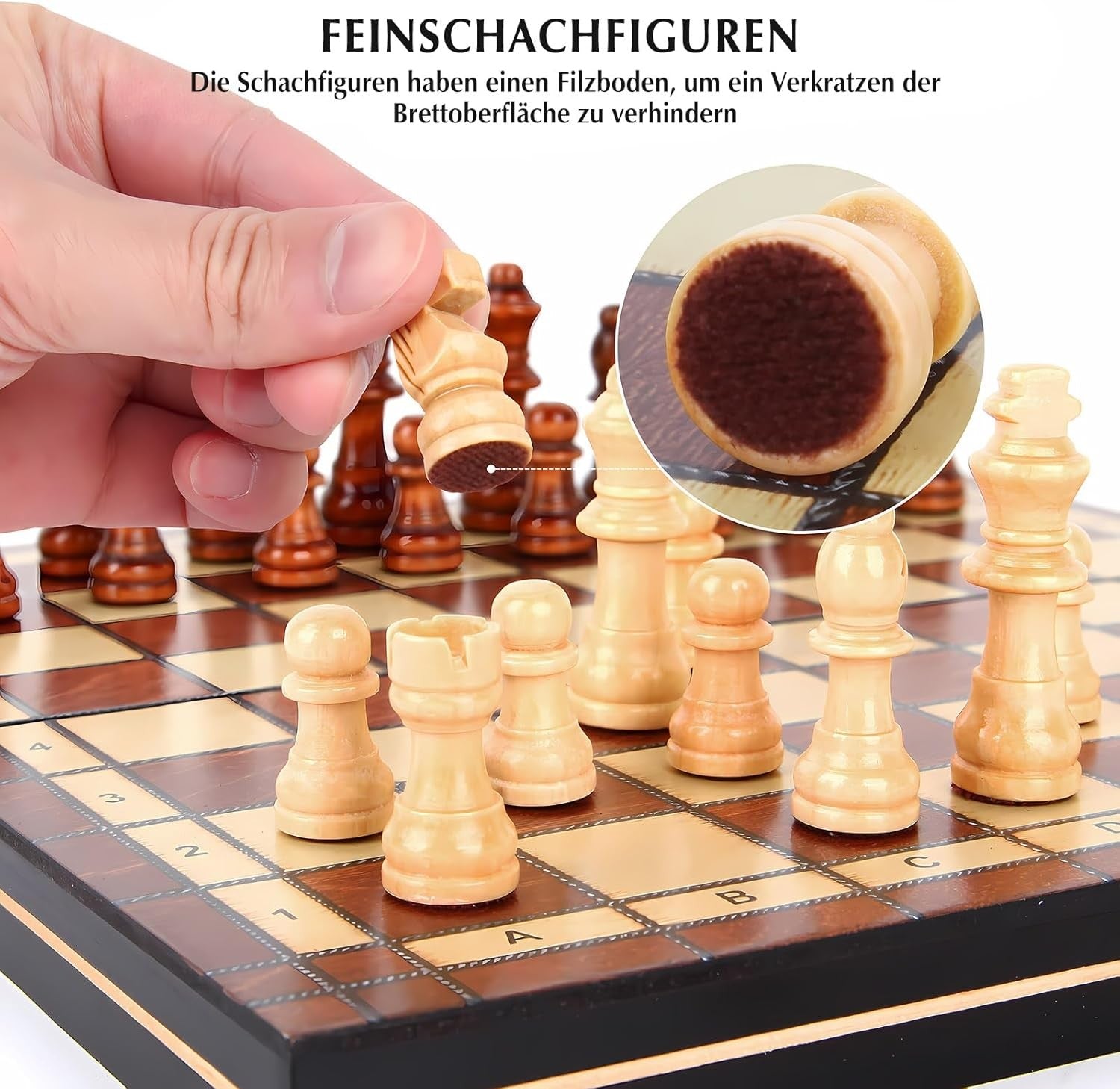 24×12cm Folding Magnetic Wooden Travel Chess Set | Portable Board for Kids & Adu