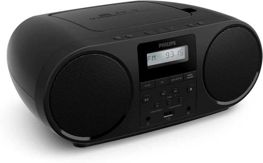 Portable CD Player Bluetooth 5.4 FM Radio USB Dynamic Bass Stereo