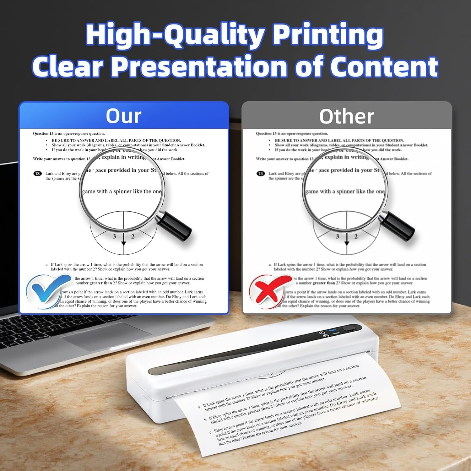 A4 Portable Thermal Printer Bluetooth Inkless